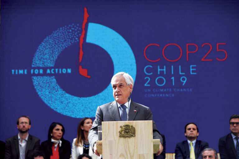 O Presidente do Chile, Sebastián Piñera, lança a COP25 em Santiago