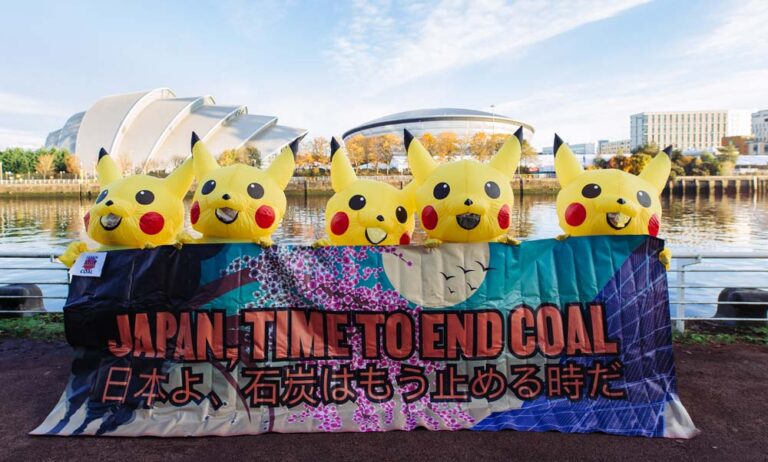 Pikachus da COP26 pedem que Japão abandone o carvão