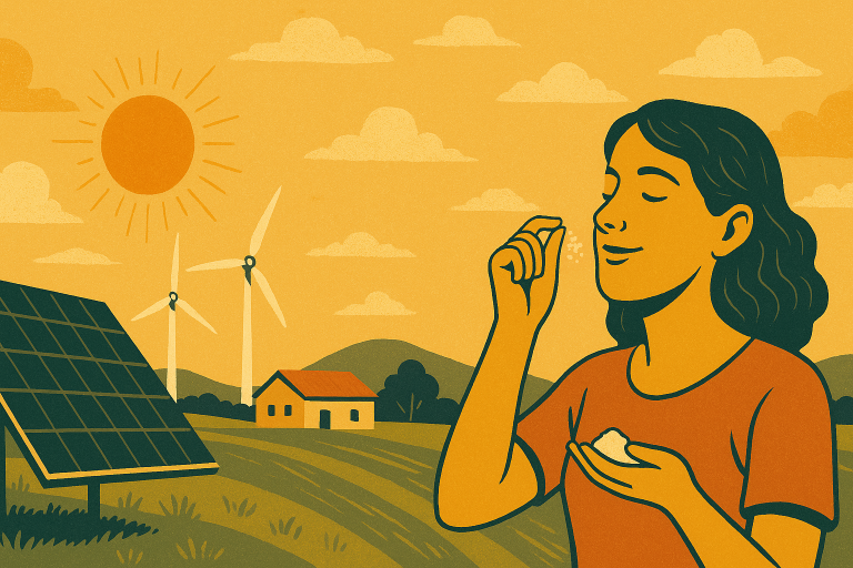 Uma pitada de esperança, outra de coragem e a boa notícia que vem do sol e do vento