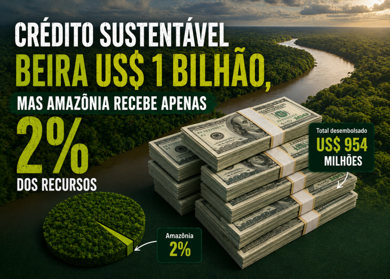Crédito sustentável beira US$ 1 bilhão, mas Amazônia recebe apenas 2% dos recursos